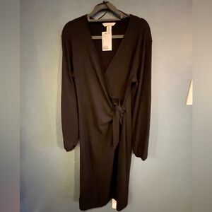 H&M Black Long Sleeve Wrap Dress
